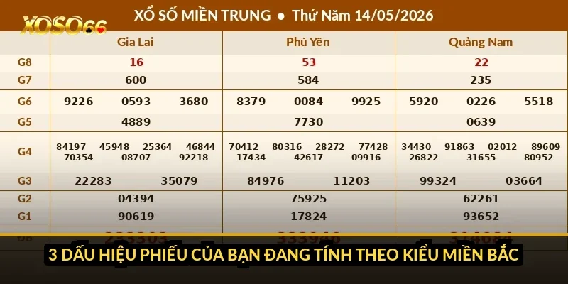 Cách tính tiền xổ số miền Trung Xoso66: 18 giải mỗi đài, không 27 1 3 dấu hiệu phiếu của bạn đang tính theo kiểu miền Bắc